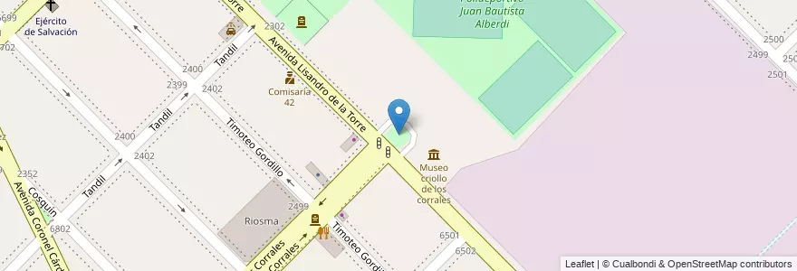 Mapa de ubicacion de Plazoleta El Resero, Mataderos en アルゼンチン, Ciudad Autónoma De Buenos Aires, Comuna 9, ブエノスアイレス.