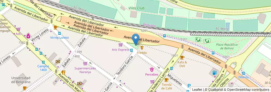Mapa de ubicacion de Plazoleta Eloy Alfaro, Palermo en Arjantin, Ciudad Autónoma De Buenos Aires, Buenos Aires, Comuna 14.