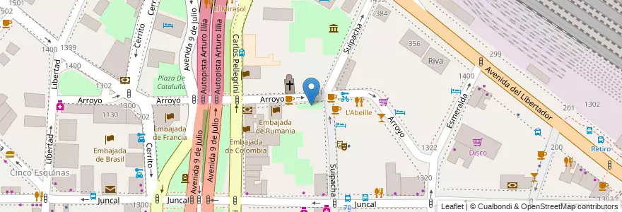 Mapa de ubicacion de Plazoleta Embajada De Israel, Retiro en 阿根廷, Ciudad Autónoma De Buenos Aires, Comuna 1, 布宜诺斯艾利斯.