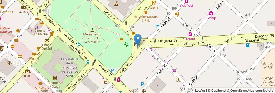 Mapa de ubicacion de Plazoleta Esc. Federico M. Della Croce, Casco Urbano en Argentine, Province De Buenos Aires, Partido De La Plata, La Plata.
