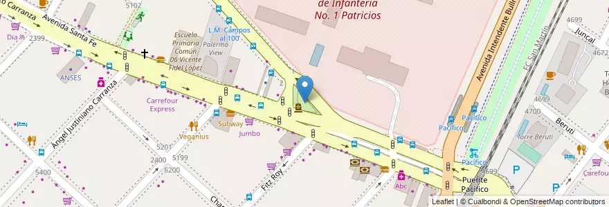 Mapa de ubicacion de Plazoleta Falucho, Palermo en Arjantin, Ciudad Autónoma De Buenos Aires, Buenos Aires, Comuna 14.