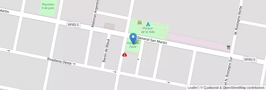 Mapa de ubicacion de Plazoleta Faule en الأرجنتين, سانتا في, Departamento Castellanos, Municipio De Humberto Primo, Humberto Primo.