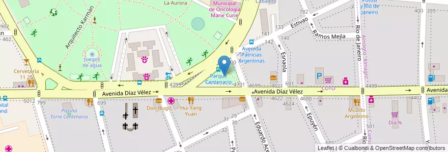 Mapa de ubicacion de Plazoleta Federico Froebel, Caballito en 아르헨티나, Ciudad Autónoma De Buenos Aires, 부에노스아이레스, Comuna 6.