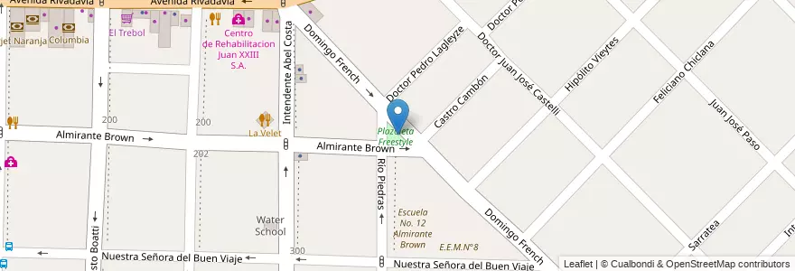Mapa de ubicacion de Plazoleta Freestyle en Argentine, Province De Buenos Aires, Partido De Morón, Morón.