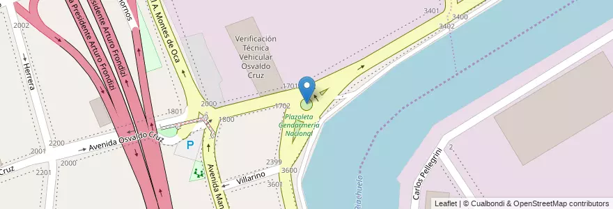 Mapa de ubicacion de Plazoleta Gendarmería Nacional, Barracas en Argentinien, Ciudad Autónoma De Buenos Aires, Partido De Avellaneda, Comuna 4, Buenos Aires.