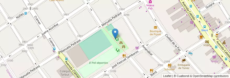 Mapa de ubicacion de Plazoleta General Francisco Ramírez, Nuñez en 아르헨티나, Ciudad Autónoma De Buenos Aires, 부에노스아이레스, Comuna 13.