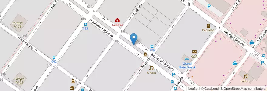 Mapa de ubicacion de Plazoleta General Mosconi en Arjantin, Santa Cruz, Şili, Mercado De La Ciudad, Deseado, Caleta Olivia.