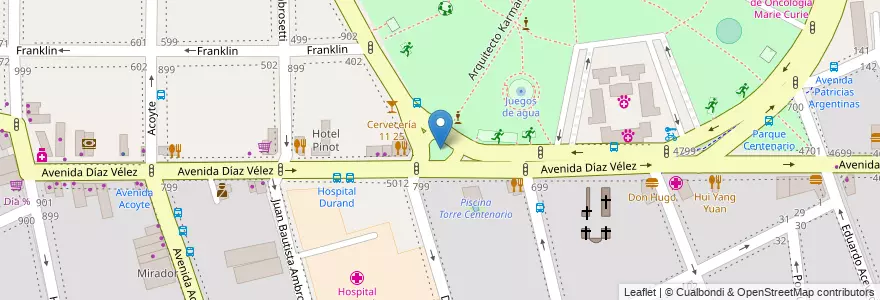 Mapa de ubicacion de Plazoleta Héctor Greslebin, Caballito en آرژانتین, Ciudad Autónoma De Buenos Aires, Buenos Aires, Comuna 6.