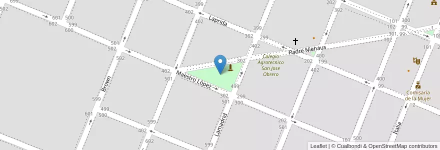 Mapa de ubicacion de Plazoleta Hermano Blas en Argentinië, Buenos Aires, Partido De Puan, Darregueira.