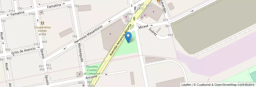 Mapa de ubicacion de Plazoleta Herminio Masantonio, Barracas en Аргентина, Буэнос-Айрес, Comuna 4, Буэнос-Айрес.