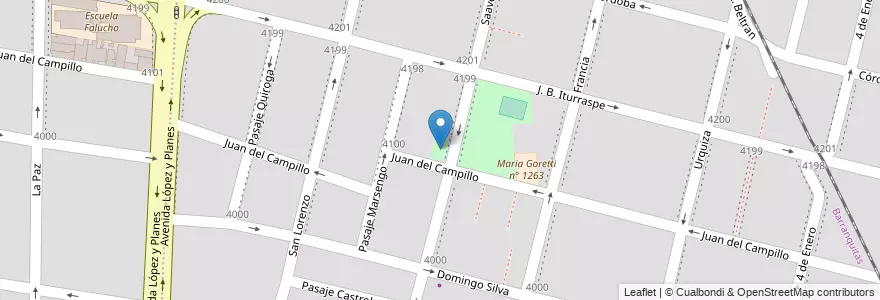 Mapa de ubicacion de Plazoleta Higinio R. Veiga en Arjantin, Santa Fe, Departamento La Capital, Santa Fe Capital, Santa Fe.