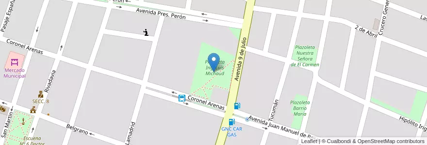 Mapa de ubicacion de Plazoleta Ing. Luis Michaud en アルゼンチン, フフイ州, Departamento El Carmen, Municipio De El Carmen, El Carmen.