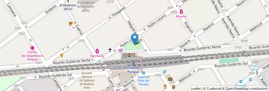 Mapa de ubicacion de Plazoleta Jorge N. Williams, Villa del Parque en 阿根廷, Ciudad Autónoma De Buenos Aires, 布宜诺斯艾利斯, Comuna 11.