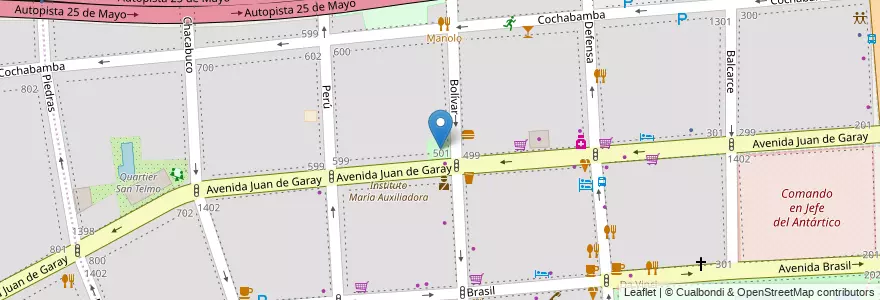 Mapa de ubicacion de Plazoleta Juan C. Castagnino, San Telmo en 아르헨티나, Ciudad Autónoma De Buenos Aires, Comuna 1, 부에노스아이레스.