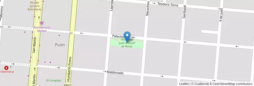 Mapa de ubicacion de Plazoleta Juan Manuel de Rosas en Argentina, Buenos Aires, Partido De Puan, Puan.