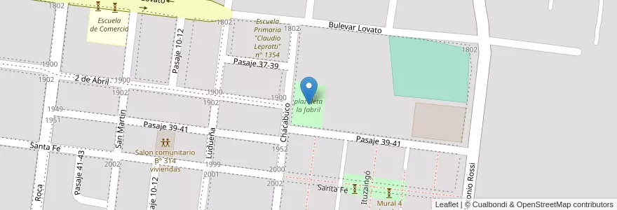 Mapa de ubicacion de plazoleta la fabril en Arjantin, Santa Fe, Departamento General Obligado, Municipio De Reconquista, Reconquista.