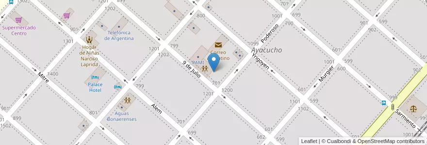 Mapa de ubicacion de Plazoleta "La Vieja Usina" en 阿根廷, 布宜诺斯艾利斯省, Partido De Ayacucho, Ayacucho.