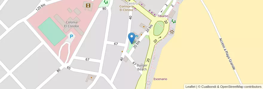 Mapa de ubicacion de Plazoleta Luis Américo Balda en الأرجنتين, ريو نيغرو, Departamento Adolfo Alsina, Viedma, El Condor.