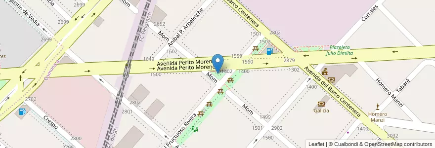 Mapa de ubicacion de Plazoleta María Teresa Arbeletche, Nueva Pompeya en アルゼンチン, Ciudad Autónoma De Buenos Aires, Comuna 4, ブエノスアイレス.