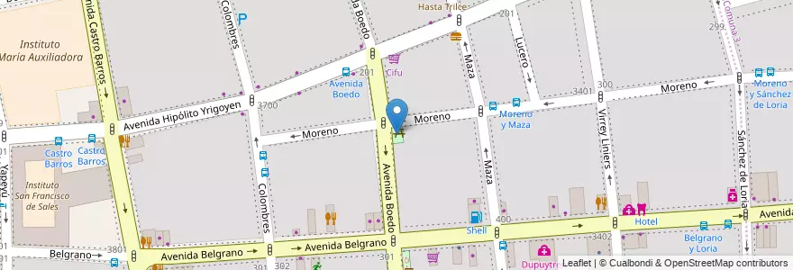 Mapa de ubicacion de Plazoleta Mariano Moreno, Almagro en Argentinien, Ciudad Autónoma De Buenos Aires, Comuna 5, Buenos Aires.