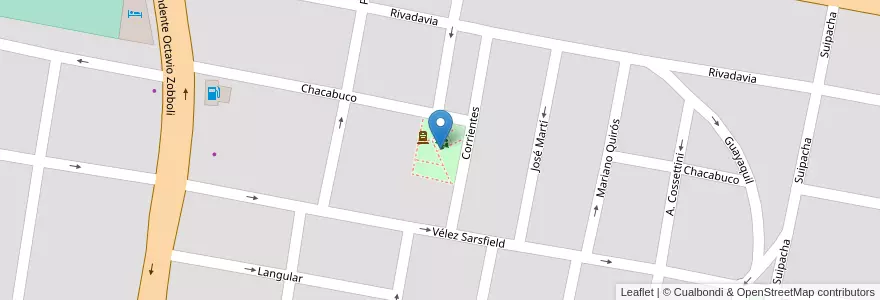 Mapa de ubicacion de Plazoleta Mario Vecchioli en الأرجنتين, سانتا في, Departamento Castellanos, Municipio De Rafaela.