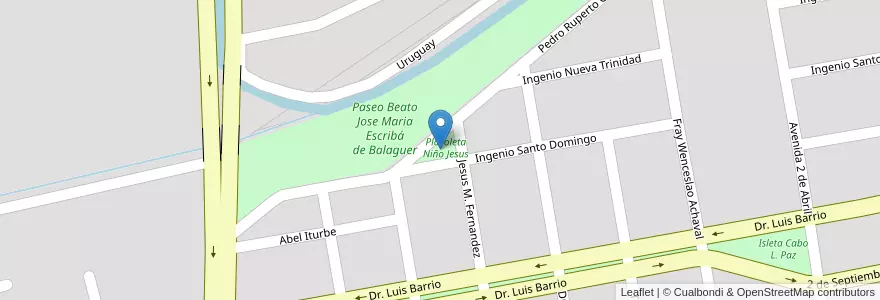 Mapa de ubicacion de Plazoleta Niño Jesus en Arjantin, Santiago Del Estero, Departamento Capital, Santiago Del Estero.