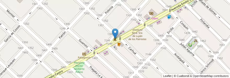 Mapa de ubicacion de Plazoleta Ntra. Sra. de Luján de los Patriotas, Liniers en Argentinien, Ciudad Autónoma De Buenos Aires, Buenos Aires.