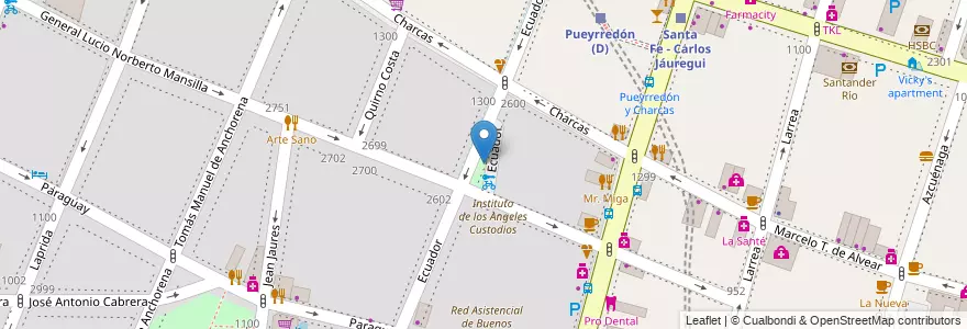 Mapa de ubicacion de Plazoleta Orencio P. Rodríguez, Recoleta en アルゼンチン, Ciudad Autónoma De Buenos Aires, Comuna 2, ブエノスアイレス.