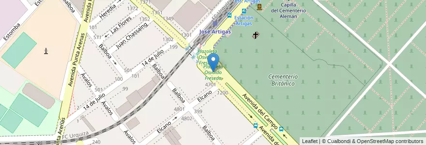 Mapa de ubicacion de Plazoleta Osvaldo Fresedo, La Paternal en Аргентина, Буэнос-Айрес, Буэнос-Айрес, Comuna 15.