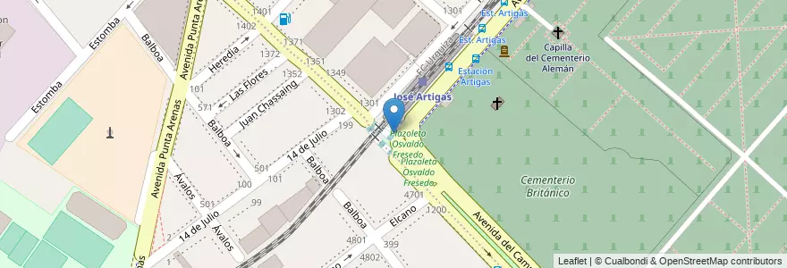 Mapa de ubicacion de Plazoleta Osvaldo Fresedo, La Paternal en 아르헨티나, Ciudad Autónoma De Buenos Aires, 부에노스아이레스, Comuna 15.