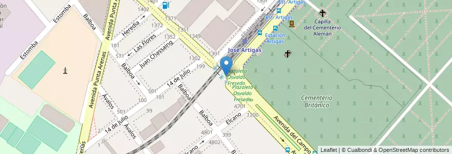 Mapa de ubicacion de Plazoleta Osvaldo Fresedo, La Paternal en 아르헨티나, Ciudad Autónoma De Buenos Aires, 부에노스아이레스, Comuna 15.