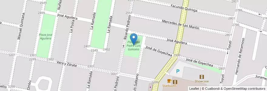 Mapa de ubicacion de Plazoleta Padre Luis Galeano en Arjantin, Córdoba, Departamento Capital, Pedanía Capital, Córdoba, Municipio De Córdoba.