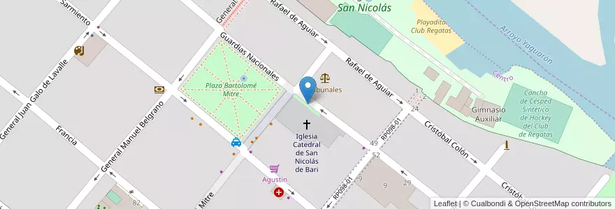 Mapa de ubicacion de Plazoleta Papa Francisco en Argentina, Buenos Aires, Partido De San Nicolás, San Nicolás De Los Arroyos.