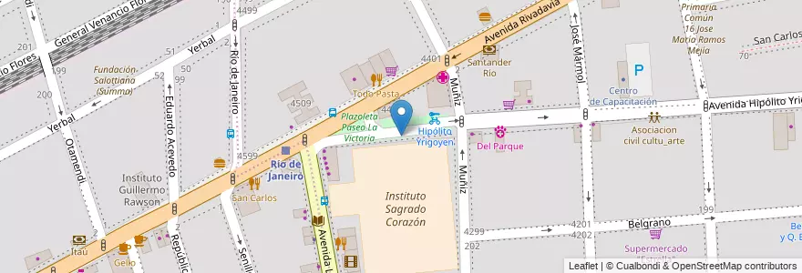 Mapa de ubicacion de Plazoleta Paseo La Victoria, Almagro en Argentine, Ciudad Autónoma De Buenos Aires, Comuna 5, Buenos Aires.