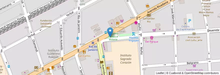 Mapa de ubicacion de Plazoleta Paseo La Victoria, Almagro en آرژانتین, Ciudad Autónoma De Buenos Aires, Comuna 5, Buenos Aires.