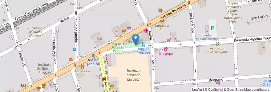 Mapa de ubicacion de Plazoleta Paseo La Victoria, Almagro en الأرجنتين, Ciudad Autónoma De Buenos Aires, Comuna 5, Buenos Aires.