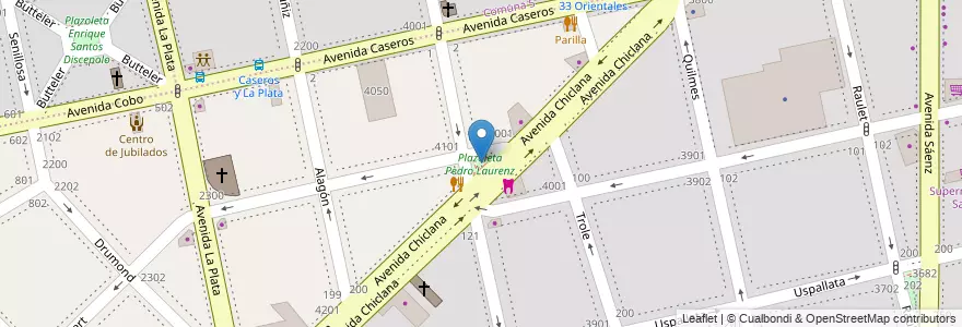 Mapa de ubicacion de Plazoleta Pedro Laurenz, Nueva Pompeya en Arjantin, Ciudad Autónoma De Buenos Aires, Comuna 4, Buenos Aires.