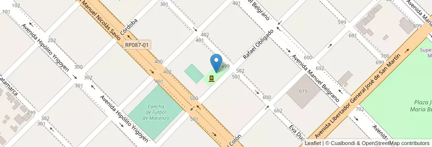 Mapa de ubicacion de Plazoleta Pedro Raúl Locardi en Arjantin, Buenos Aires, Partido De Ramallo.