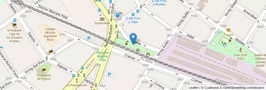 Mapa de ubicacion de Plazoleta Portugal, Colegiales en الأرجنتين, Ciudad Autónoma De Buenos Aires, Buenos Aires, Comuna 13.