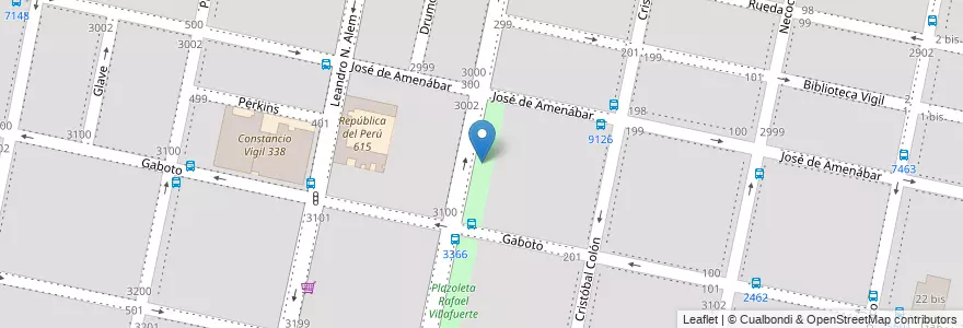 Mapa de ubicacion de Plazoleta Posta del Rosario de los Arroyos en アルゼンチン, サンタフェ州, Departamento Rosario, Municipio De Rosario, ロサリオ.