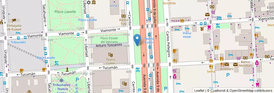 Mapa de ubicacion de Plazoleta Provincia de San Luis, San Nicolas en آرژانتین, Ciudad Autónoma De Buenos Aires, Comuna 1, Buenos Aires.
