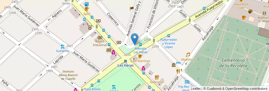 Mapa de ubicacion de Plazoleta Reino de Tailandia, Recoleta en Argentina, Ciudad Autónoma De Buenos Aires, Comuna 2, Buenos Aires.