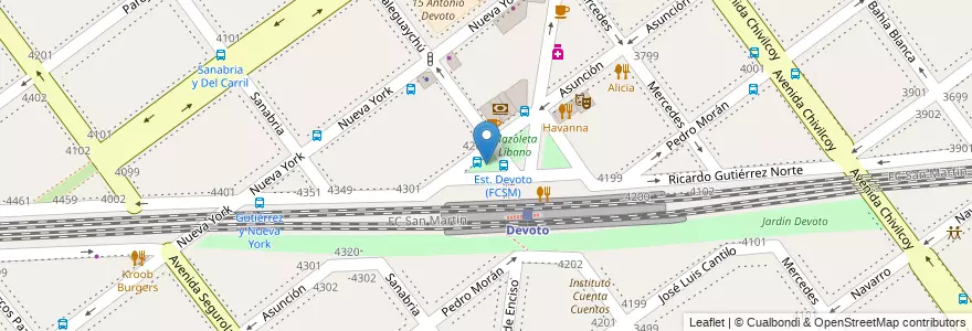 Mapa de ubicacion de Plazoleta República Arabe Siria, Villa Devoto en アルゼンチン, Ciudad Autónoma De Buenos Aires, ブエノスアイレス, Comuna 11.