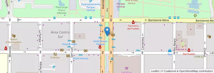 Mapa de ubicacion de Plazoleta República de Italia en アルゼンチン, チリ, ネウケン州, Departamento Confluencia, Municipio De Neuquén, Neuquén.