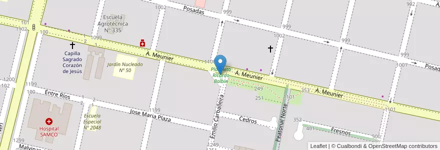 Mapa de ubicacion de Plazoleta Ricardo Balbín en Argentinien, Santa Fe, Departamento General López, Municipio De Rufino.