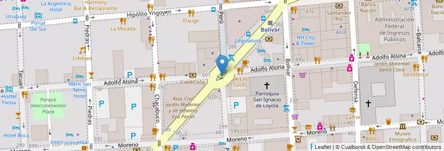 Mapa de ubicacion de Plazoleta Ricardo Tanturi, Montserrat en 阿根廷, Ciudad Autónoma De Buenos Aires, Comuna 1, 布宜诺斯艾利斯.