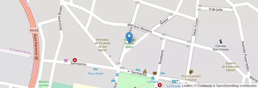 Mapa de ubicacion de Plazoleta Romilio Rivero en Arjantin, Córdoba, Departamento Punilla, Pedanía Dolores, Municipio De Capilla Del Monte, Capilla Del Monte.