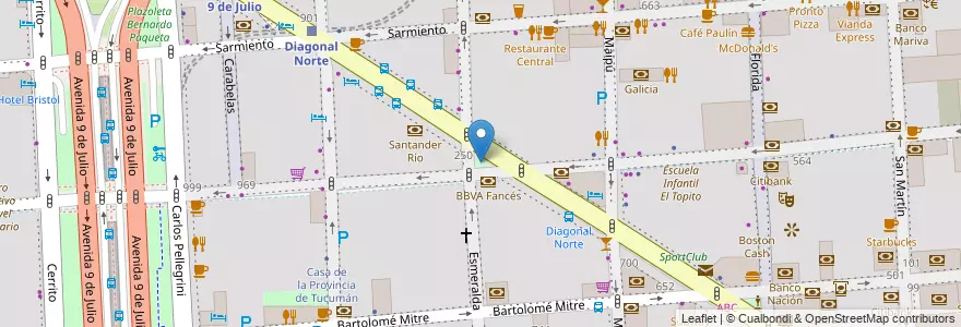 Mapa de ubicacion de Plazoleta Rosita Quiroga, San Nicolas en アルゼンチン, Ciudad Autónoma De Buenos Aires, Comuna 1, ブエノスアイレス.