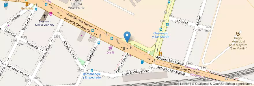 Mapa de ubicacion de Plazoleta San Francisco Javier, Agronomia en アルゼンチン, Ciudad Autónoma De Buenos Aires, ブエノスアイレス, Comuna 15.