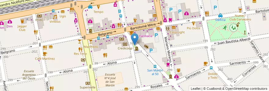 Mapa de ubicacion de Plazoleta San Martín en Argentinië, Buenos Aires, Partido De La Matanza, Ramos Mejía.